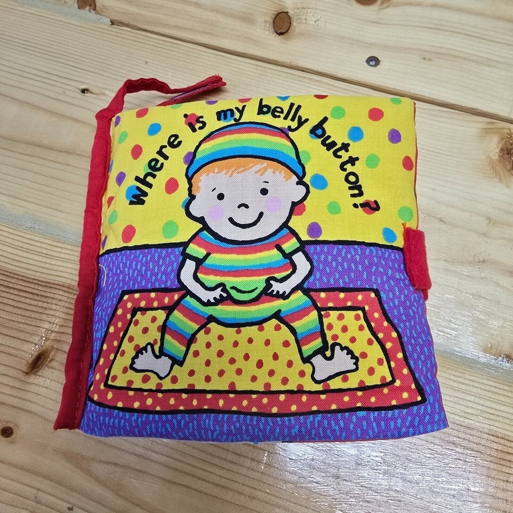 Jellycat Soft Crinkle Book "Where Is My Belly Button"‎ Baby Sensory Toy